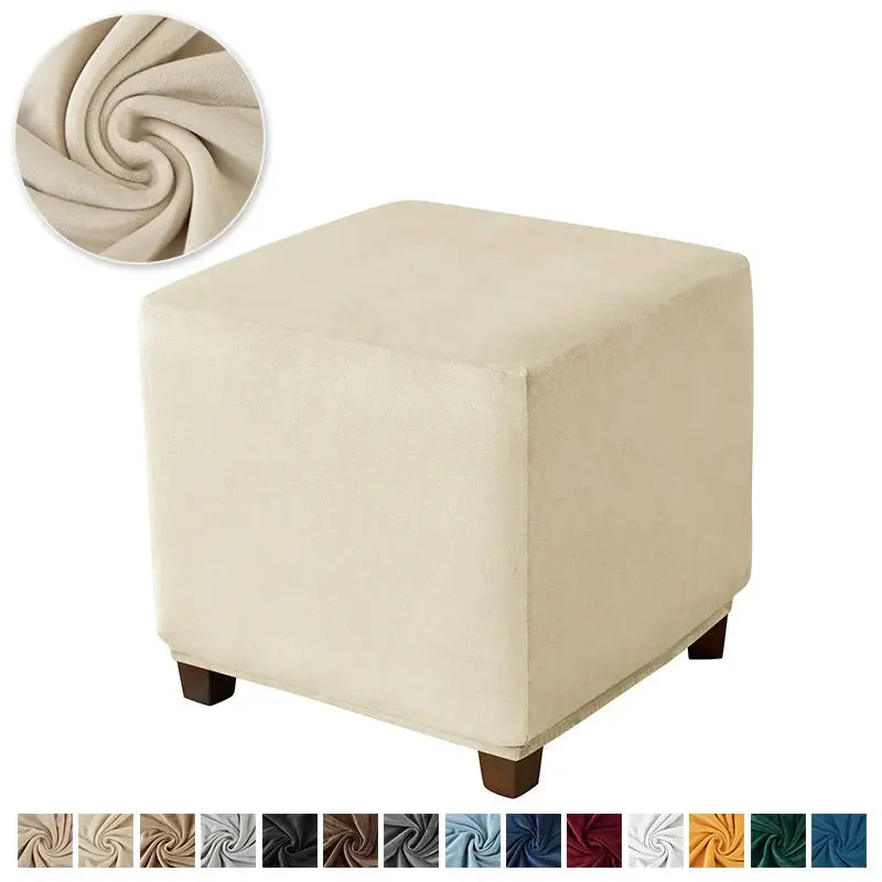 Housses de repose-pieds élastiques en velours doux, étui de protection de meubles, housses de tabouret pouf, maison de salon Housse de France