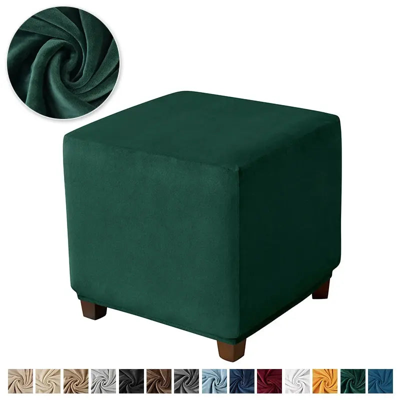 Housses de repose-pieds élastiques en velours doux, étui de protection de meubles, housses de tabouret pouf, maison de salon Housse de France