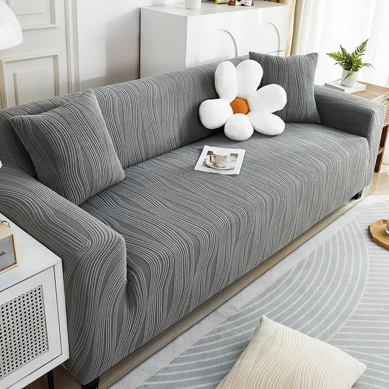 JAQVAL - Housse de canapé extensible en velours jacquard Housse De France
