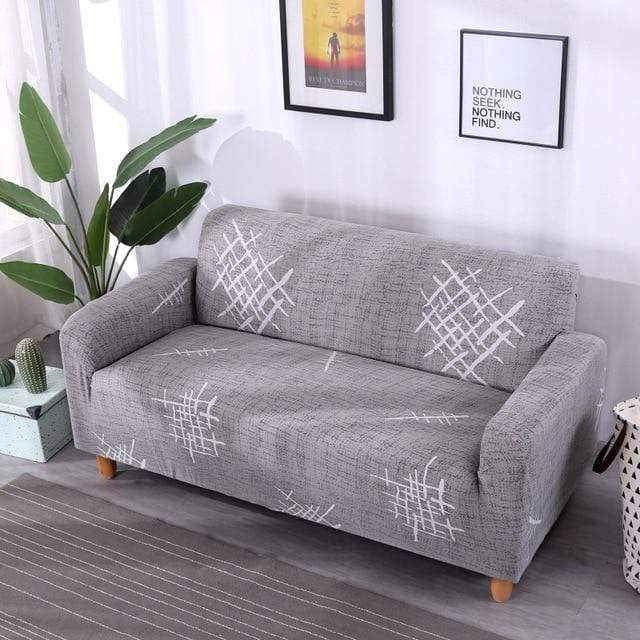 Housse de canapé imperméable extensible MAGICTIF - vue de face motif imprimé coloré