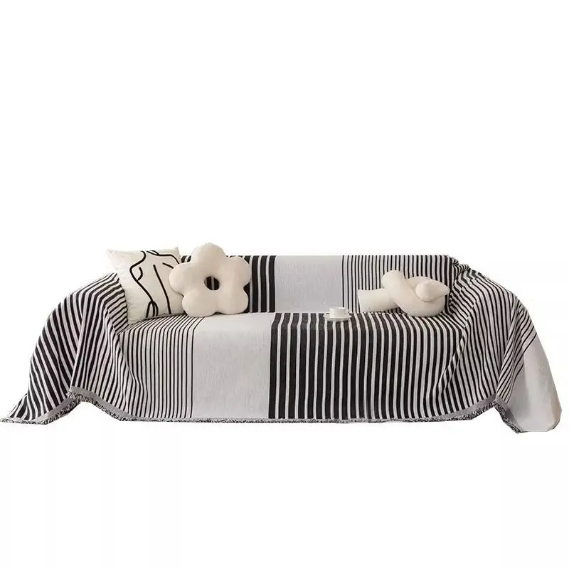 Plaid Canapé Anti-Griffure CLARON FS Vertical Line Black-180x280cm