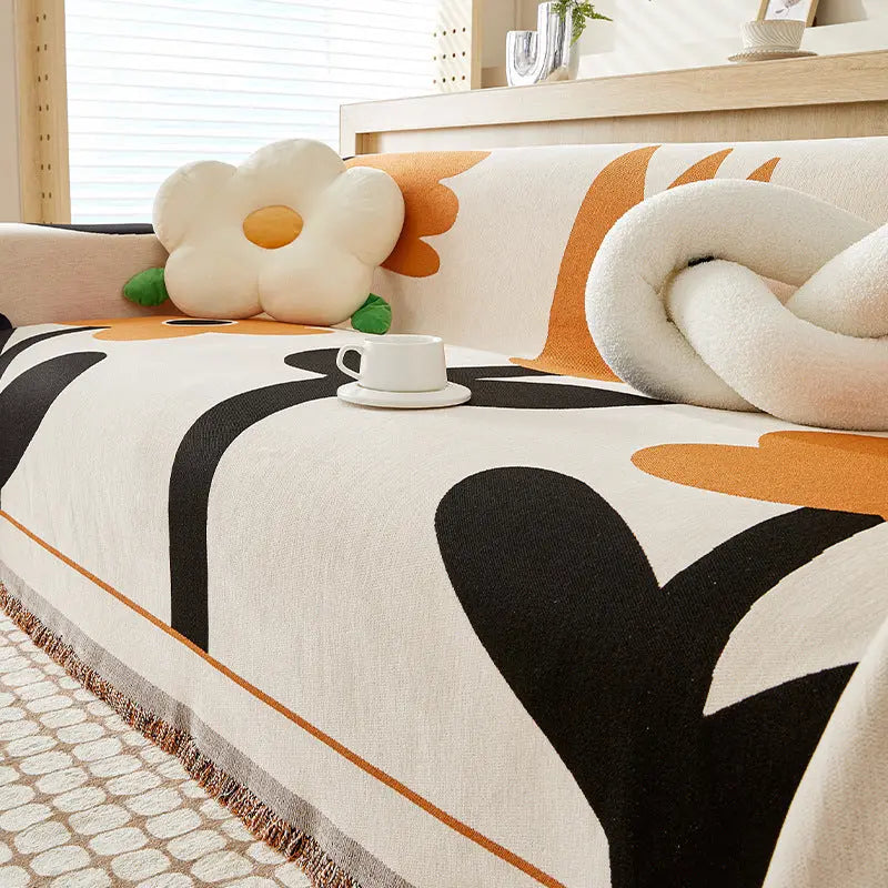 Plaid Canapé Antidérapant BELMIRO Yb Clover Orange-180x380cm