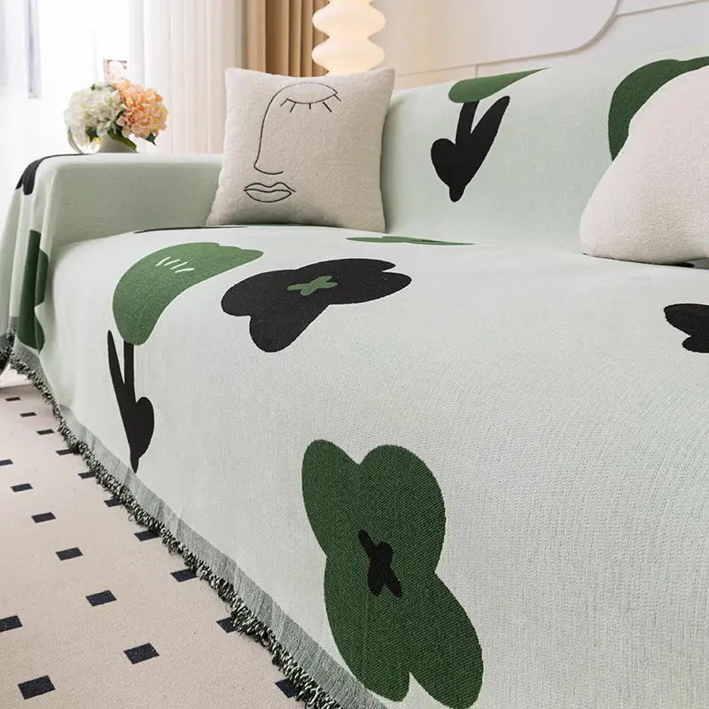 Plaid Canapé Antidérapant BELMIRO Yb Floret Green-180x420cm