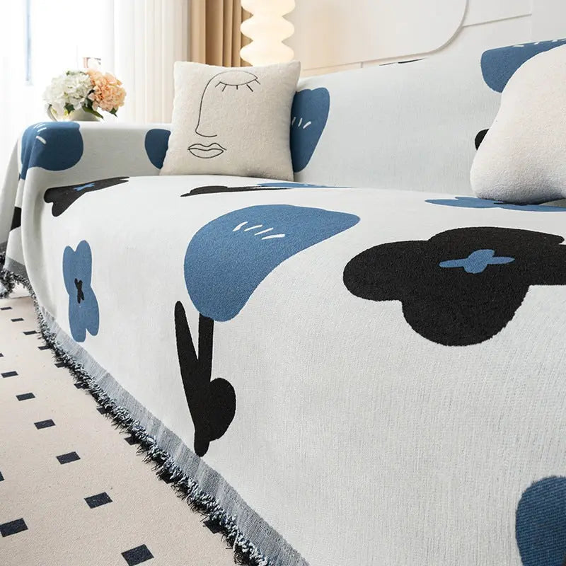 Plaid Canapé Antidérapant BELMIRO Yb Floret Blue-180x230cm