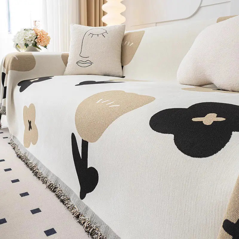 Plaid Canapé Antidérapant BELMIRO Yb Floret Khaki-180x260cm