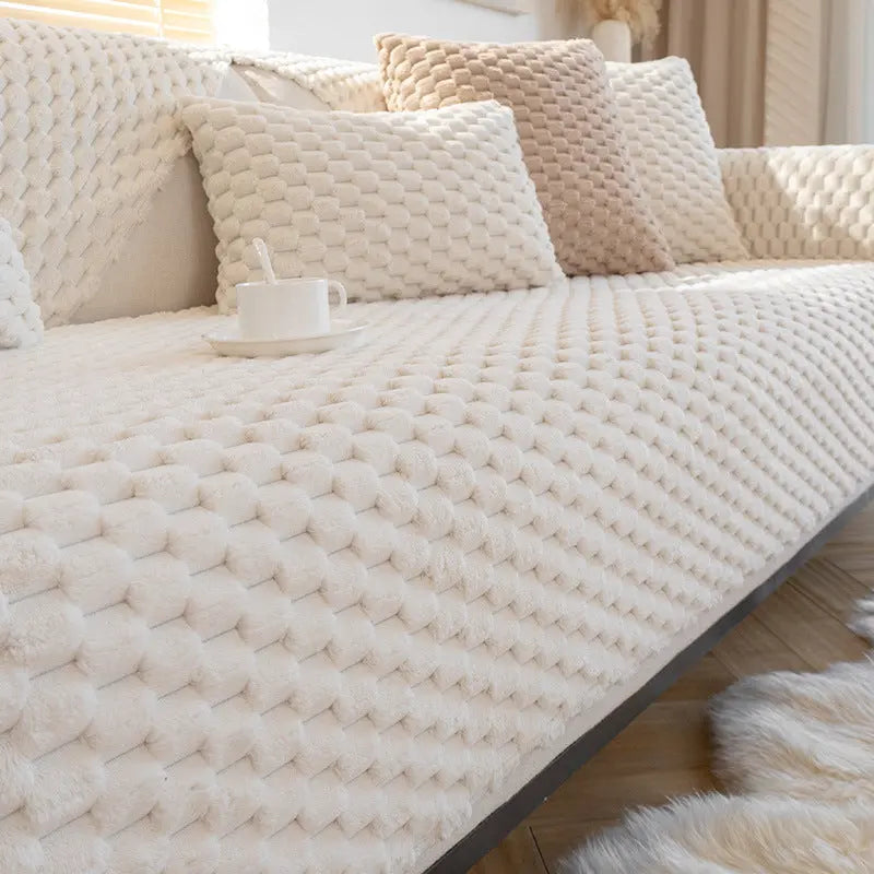 Plaid Canapé Antidérapant Lugano Honeycomb TR Beige-90X120CM