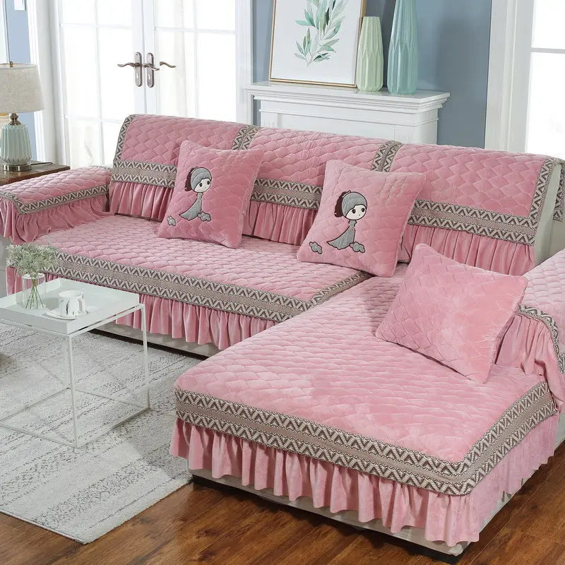 Plaid Canapé Antidérapant SERENO Pink-70X180
