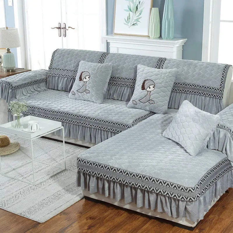 Plaid Canapé Antidérapant SERENO Grey-80X160