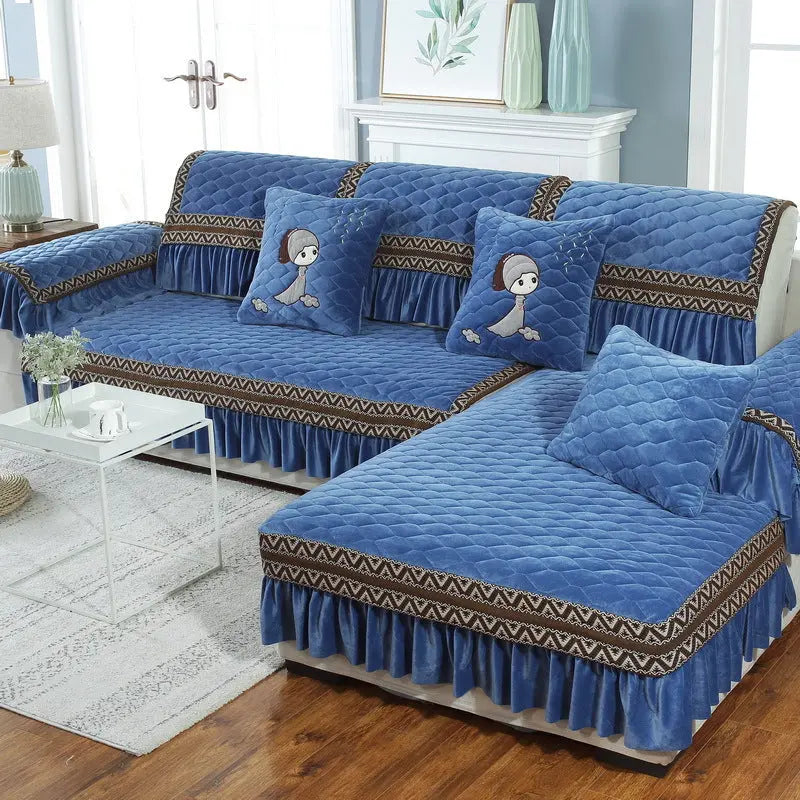Plaid Canapé Antidérapant SERENO Dark Blue-70X180