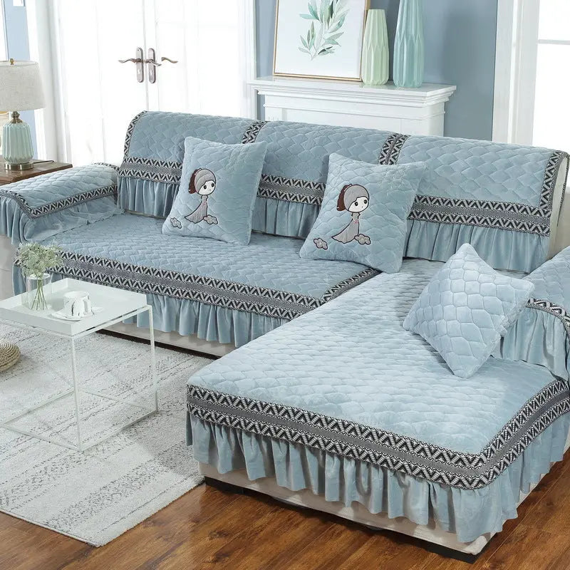 Plaid Canapé Antidérapant SERENO Light Blue-70X70