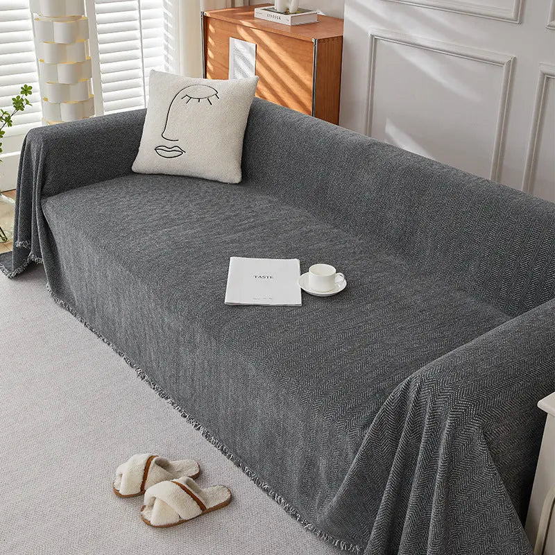 Plaid Canapé Antitache ERENIX Dark Gray-180×300cm
