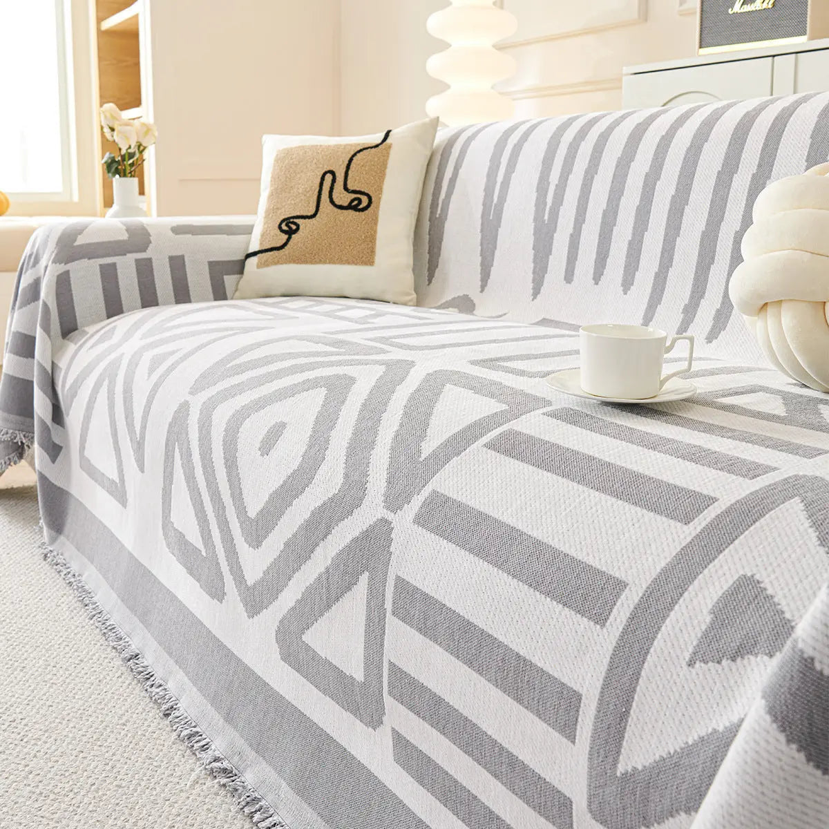 Plaid Canapé Chenille BohoYB Gray-180*300cm