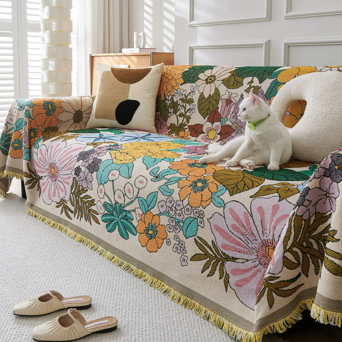 Plaid Canapé Chenille Floréal YB Colored Flower-180X230cm