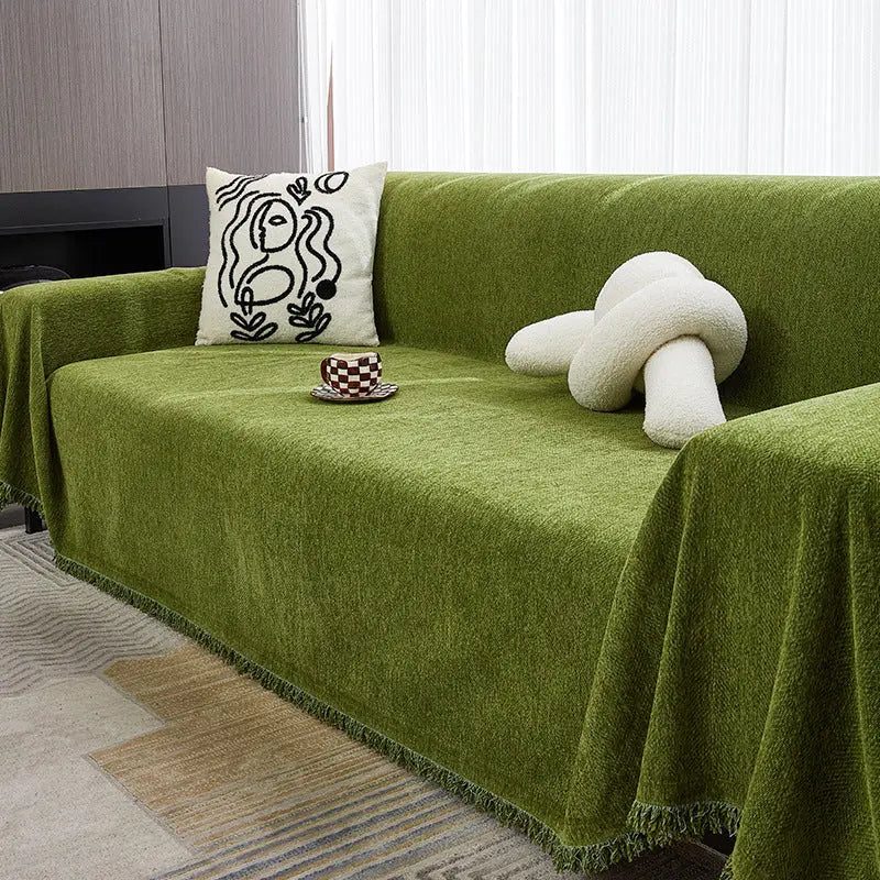 Plaid Canapé Chenille HERRIEX Yb Herringbone Green-180x340cm