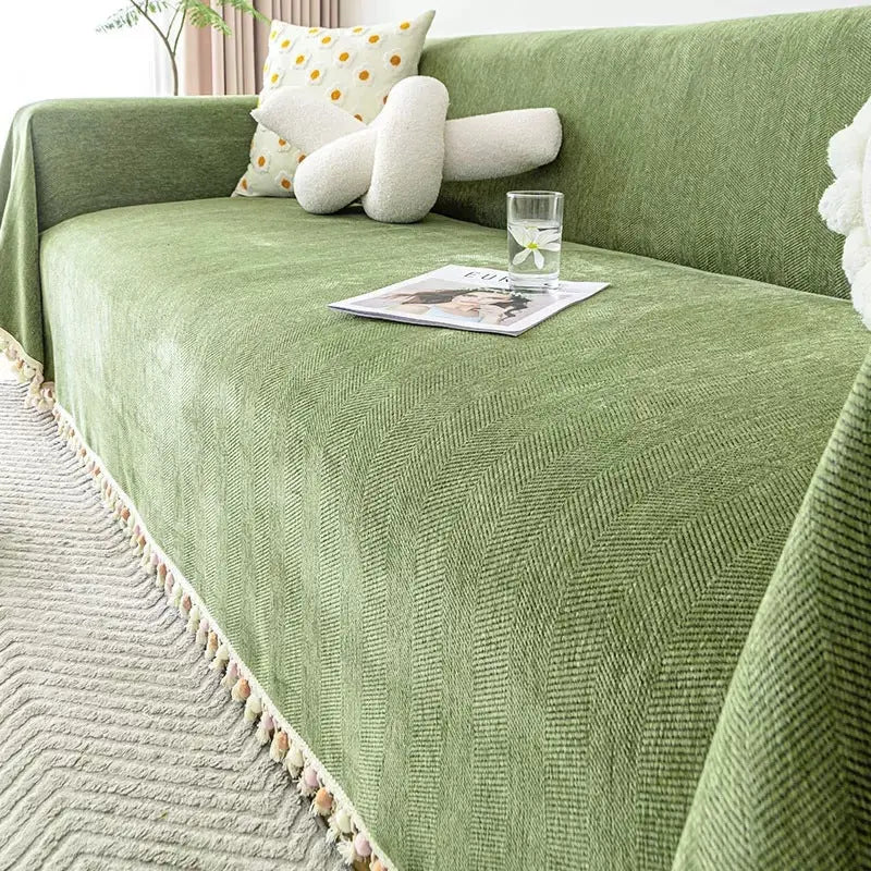 Plaid Canapé Chenille Moderne VERIA Matcha Green-180x130