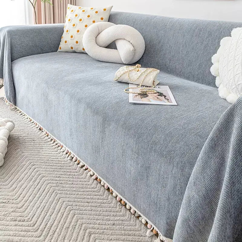 Plaid Canapé Chenille Moderne VERIA Dark Gray-180x360