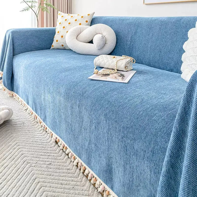Plaid Canapé Chenille Moderne VERIA Blue-180x230
