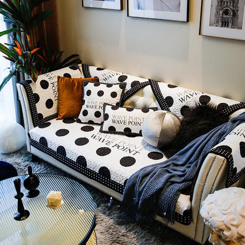 Plaid Canapé Coton Rayè SOFASTYLE Wave dim sum-90x240cm
