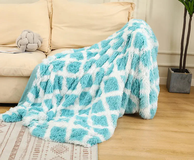 Plaid Canapé Douillet COCON Blue grid-127x153cm