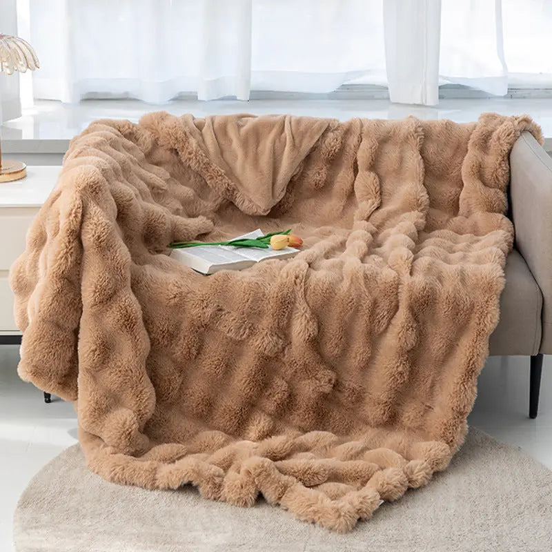 Plaid Canapé Flanelle SOPHIE Brown-120x200cm