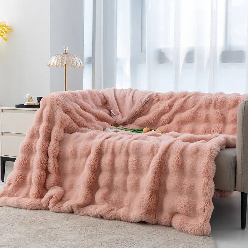 Plaid Canapé Flanelle SOPHIE Cherry Blossom Powder-200x230cm