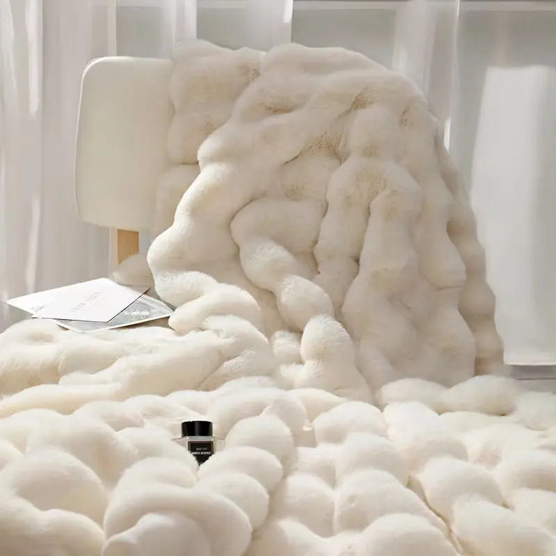 Plaid Canapé Flanelle SOPHIE Creamy White-130x160cm