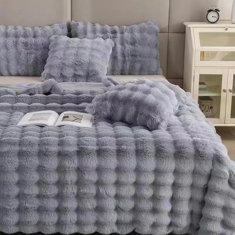 Plaid Canapé Flanelle SOPHIE Gray-160x200cm
