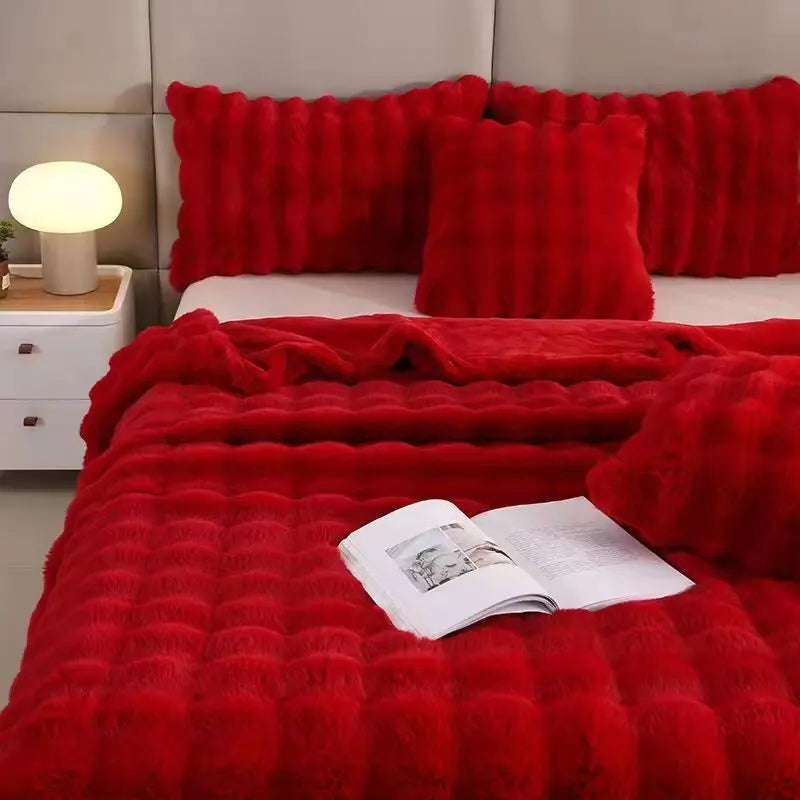 Plaid Canapé Flanelle SOPHIE Red-100x160CM