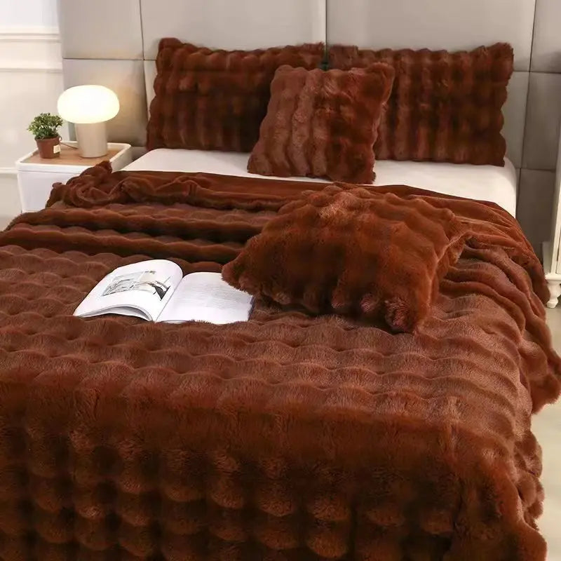 Plaid Canapé Flanelle SOPHIE Dark Coffee-180X200cm