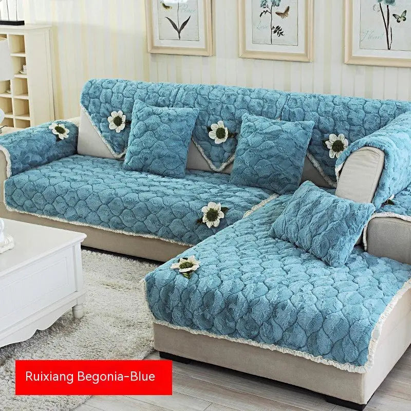 Plaid Canapé Hiver Douillet LYXOR Begonia Blue-70 × 180