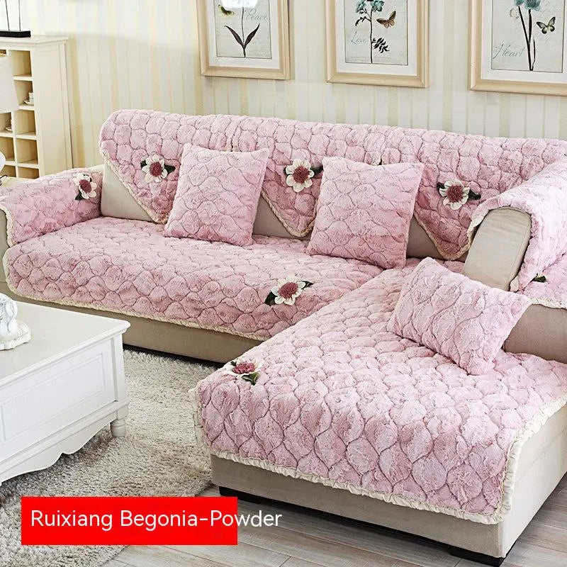 Plaid Canapé Hiver Douillet LYXOR Begonia Pink-90 × 210