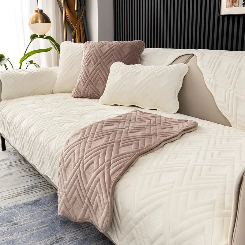 Plaid Canapé Luxe Velours SOFLUX Diamond Beige-110x180CM