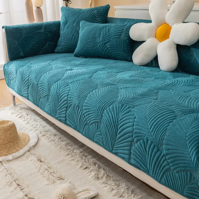 Plaid Canapé Moderne Luxe NORDA Peacock Blue-70X180cm