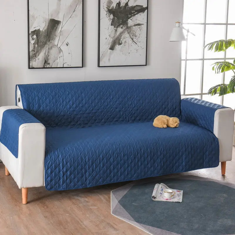 Plaid Canapé Moderne VIVADOW Lattice sofa cover navy blue-Three people 190x196