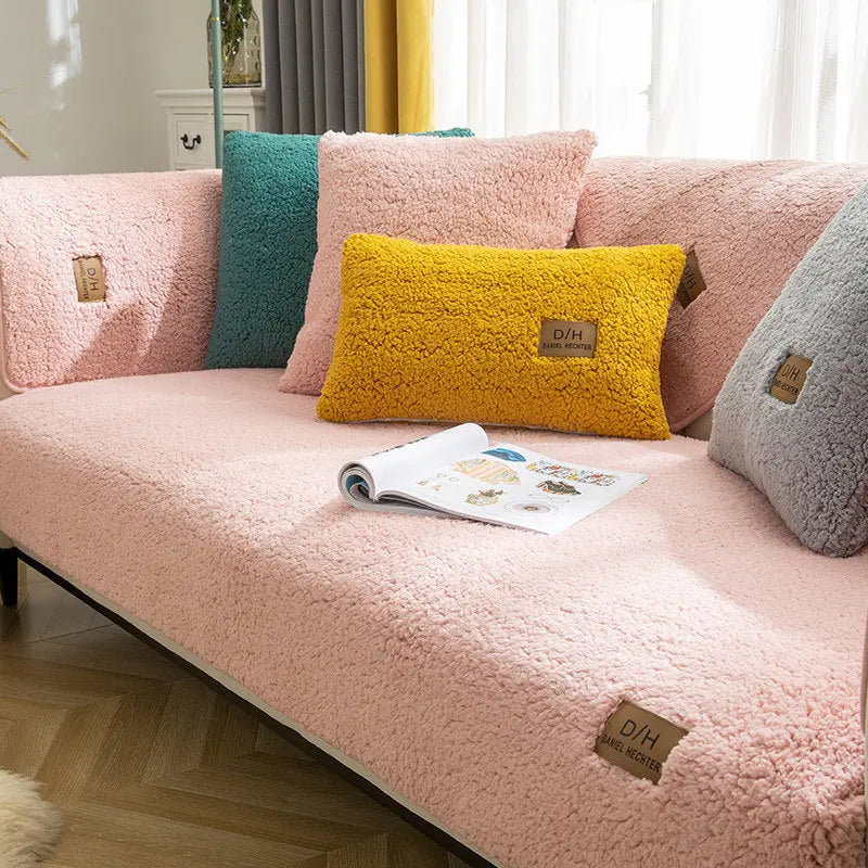 Plaid Canapé Velours Anti-Glisse LYSSA Pink-70x180cm