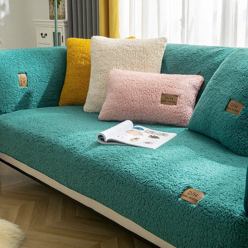 Plaid Canapé Velours Anti-Glisse LYSSA Green-70x180cm