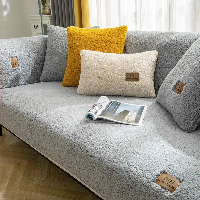 Plaid Canapé Anti-Glisse LELLEN Grey-110x210cm