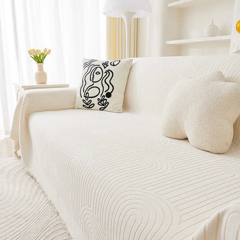 Plaid Canapé Anti-Griffes CHENILI Yb Qifeng Roll White-180x300cm