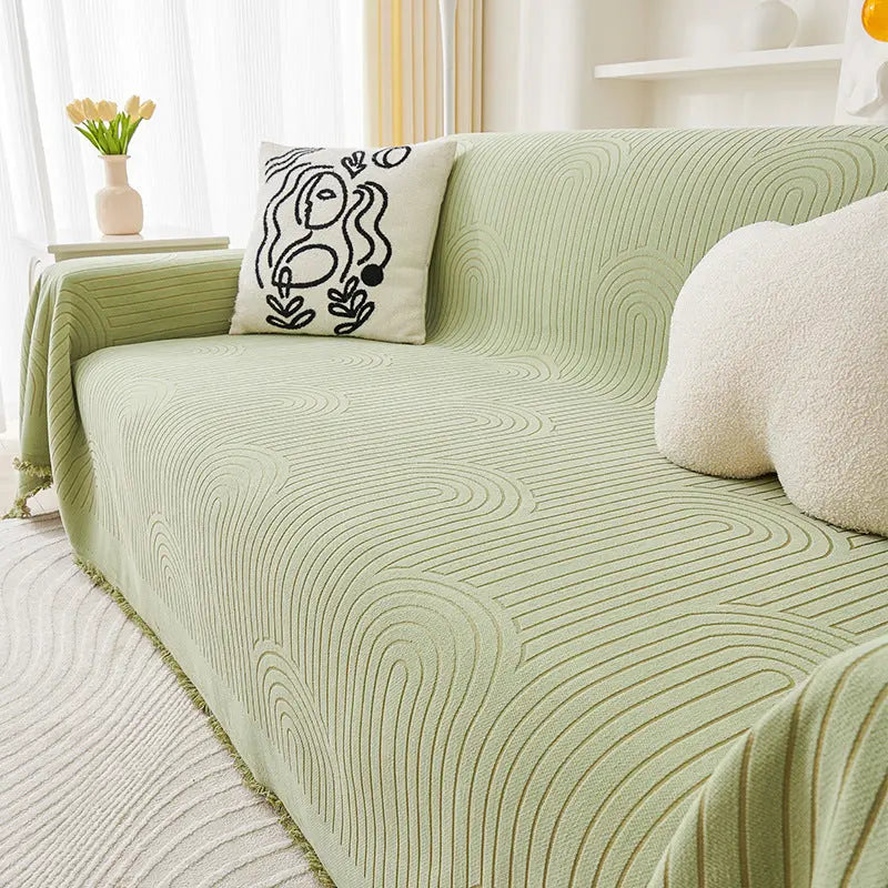Plaid Canapé Anti-Griffes CHENILI Yb Qifeng Roll Green-180X320cm