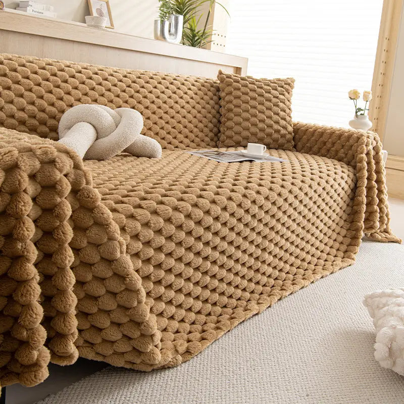 Plaid Canapé Antidérapant LUMIRA TM Warm Core Coffee Color-90X90CM
