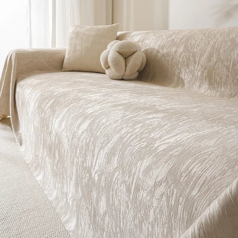 Plaid Canapé Chenille Classé **ÉLÉAME** Khaki-180X340cm