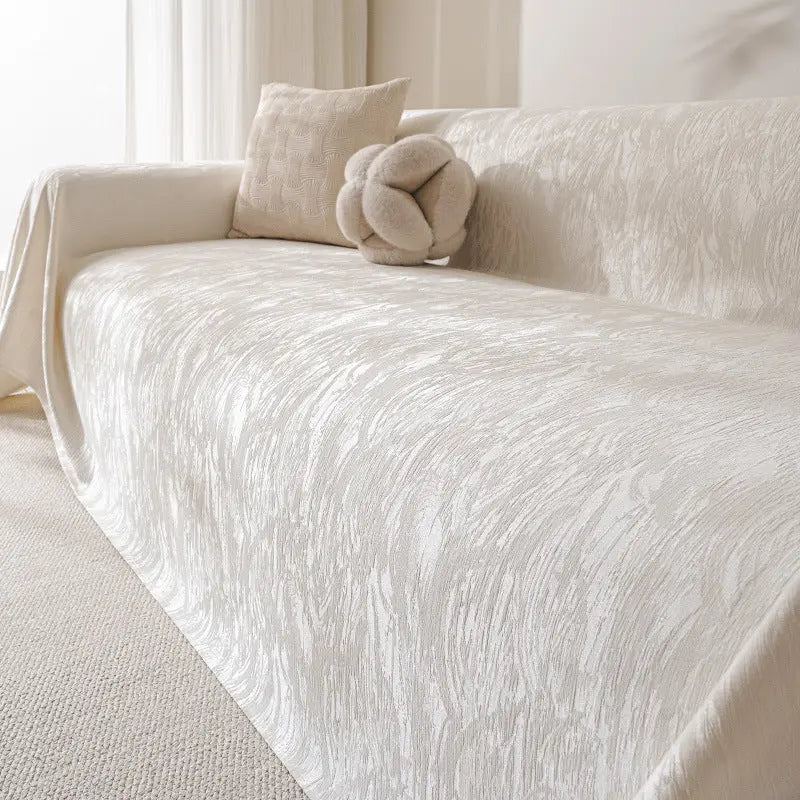Plaid Canapé Chenille Classé **ÉLÉAME** Beige-180X340cm