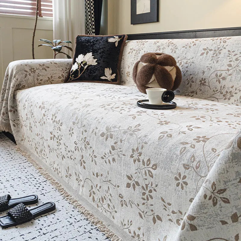 Plaid Canapé Chenille Élégance CALION Beige-180X300cm