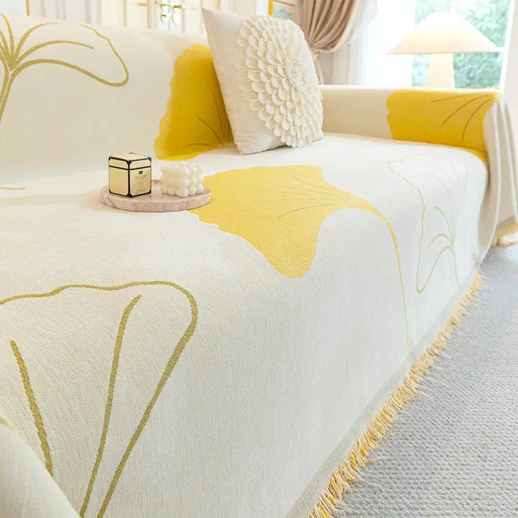 Plaid Canapé Chenille Simple LINAYA Yellow-180X230cm