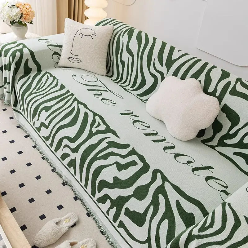 Plaid Canapé Chenille Strié CARINO Yb Perod Green-180x150cm