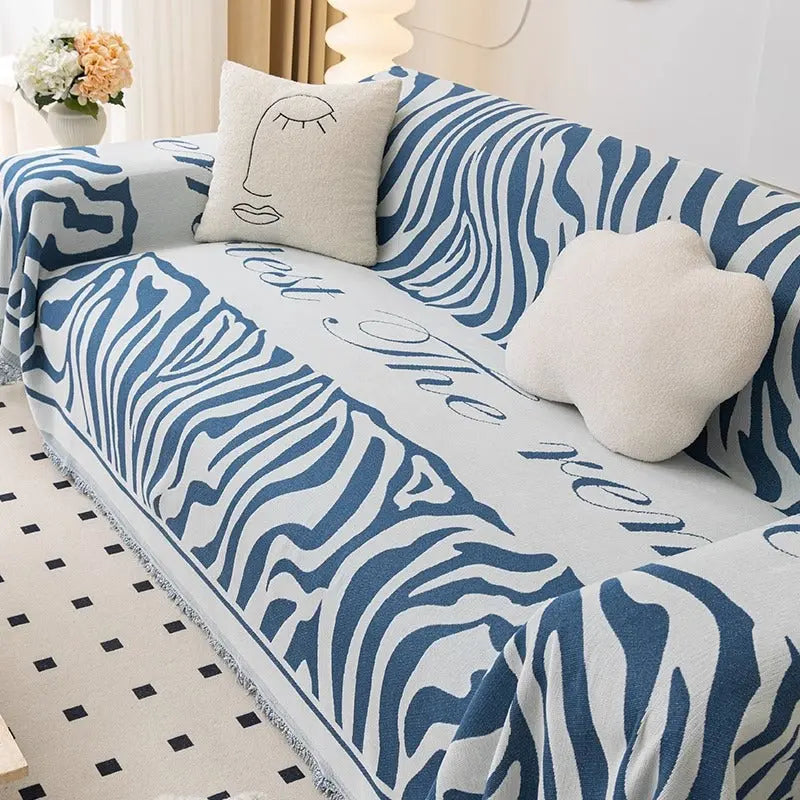 Plaid Canapé Chenille Strié CARINO Yb Perod Blue-180x130cm