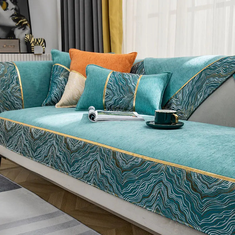 Plaid Canapé Chic Chenille LUXORA Green-30x50cm pillowcase