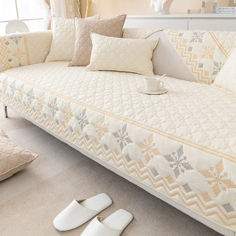 Plaid Canapé Coton Jersey PLAODECO Amorous Feelings Beige-90X120CM