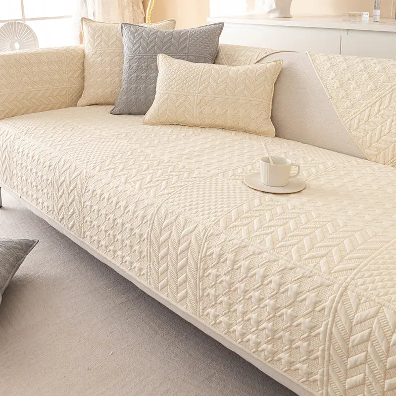 Plaid Canapé Coton Jersey PLAODECO Qianling Beige-70X210CM