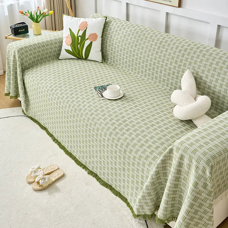 Plaid Canapé Coton Nordic CLOVER Fresh Green-180x260cm
